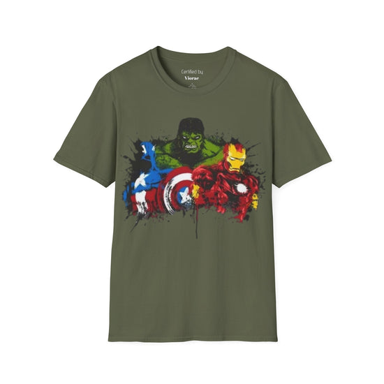 Superhero Graphic T-Shirt, Unisex Softstyle Tee, Perfect Gift for Comic Fans, Birthday, Casual Wear, Gifts for Him/Her