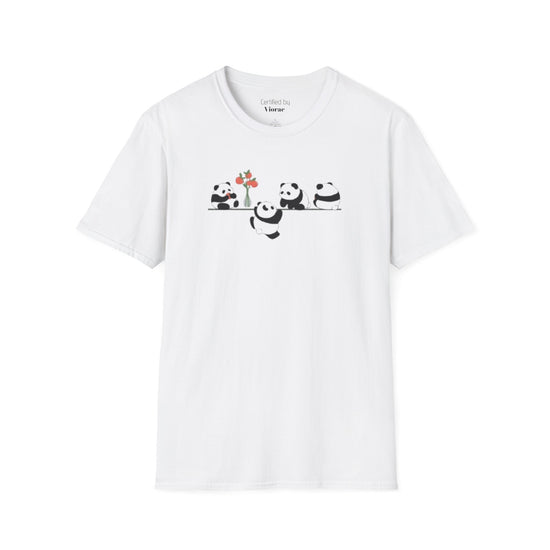Panda Love Unisex Softstyle T-Shirt, Cute Panda Tee, Animal Lover Gift, Gender Neutral Shirt, Cute Apparel for Kids & Adults